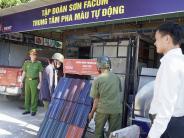 Xã Nghĩa Đàn ra quân giải toả hành lang an toàn giao thông